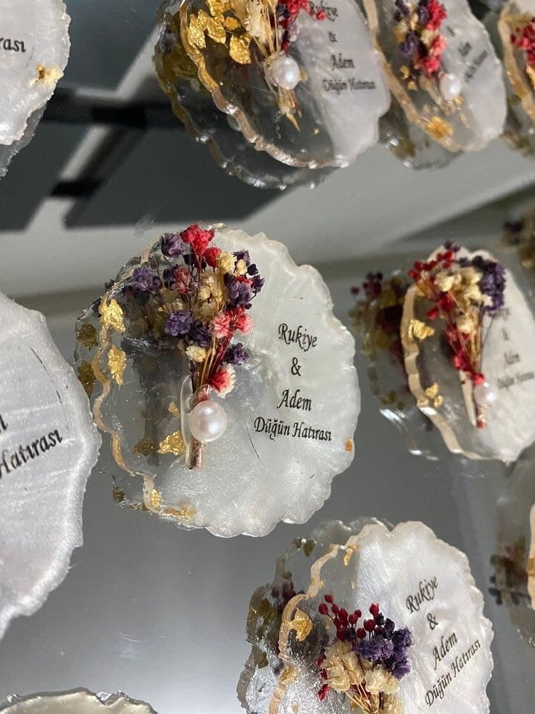renkli çiçekli epoksi Magnet
